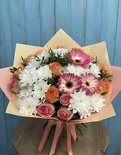 Букет цветов из:  Розы, Герберы и Хризантемы в Майртупе