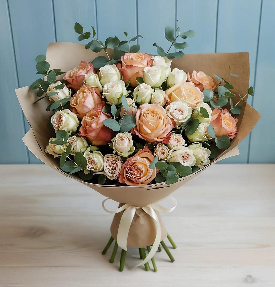 Букет цветов из: Альстромерии и Розы в Майртупе