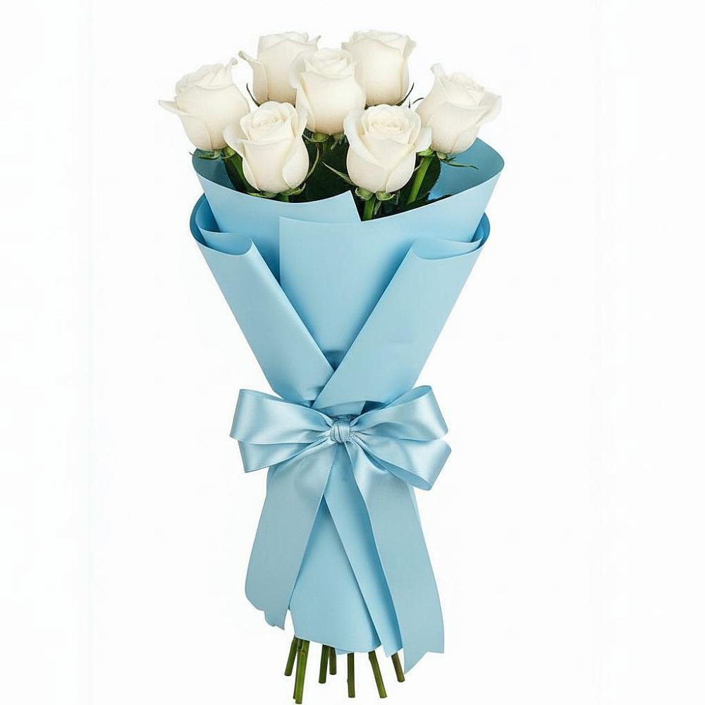 Букет 7 белых роз Проуд в Майртупе