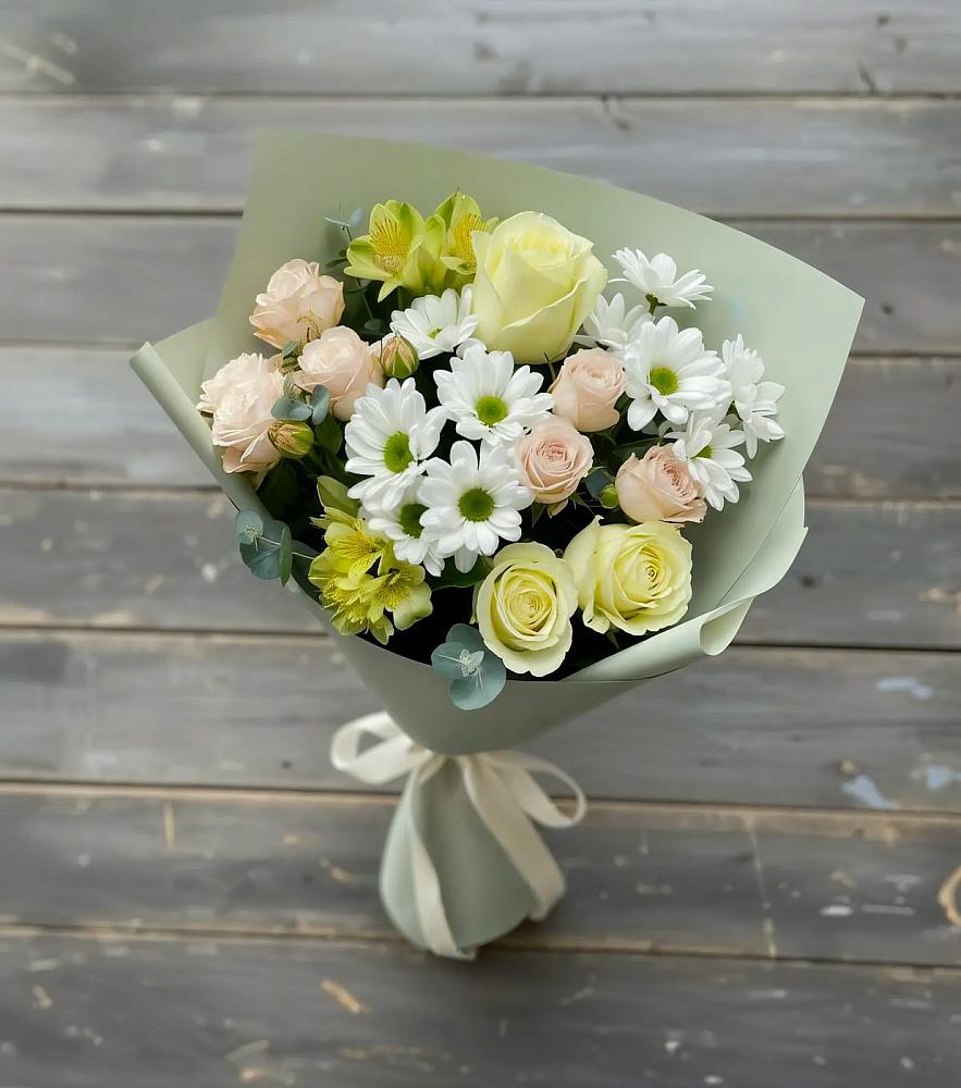Букет цветов из: Альстромерии, Розы и Хризантемы в Майртупе