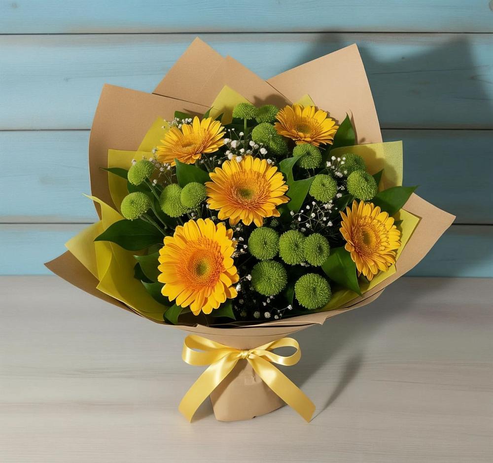 Букет цветов из: Герберы и Хризантемы в Майртупе