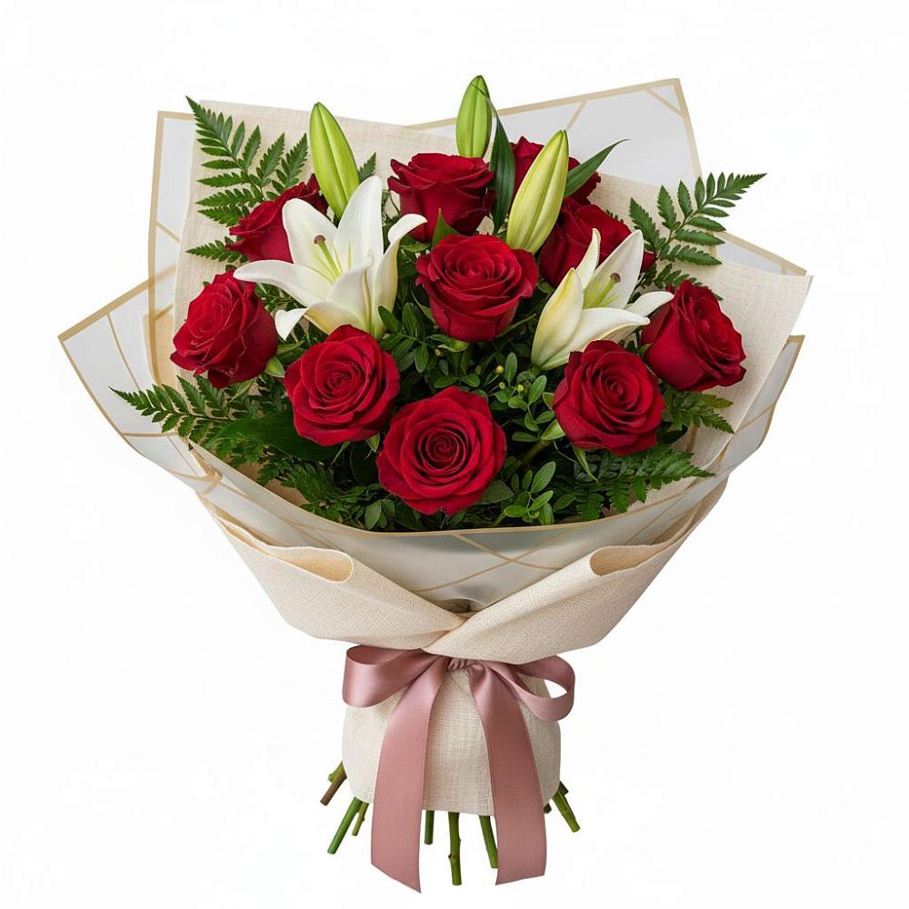 Букет цветов из: Лилии и Розы в Майртупе