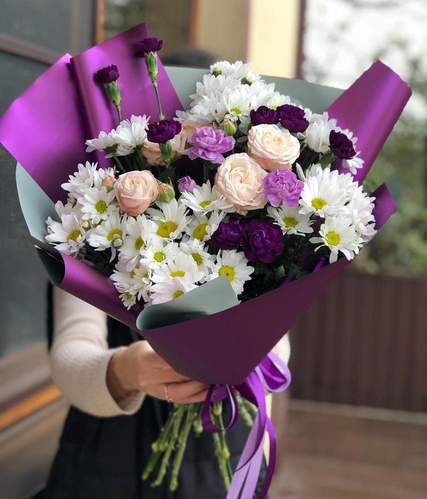 Букет цветов из: Хризантемы, Гвоздики и Розы в Майртупе