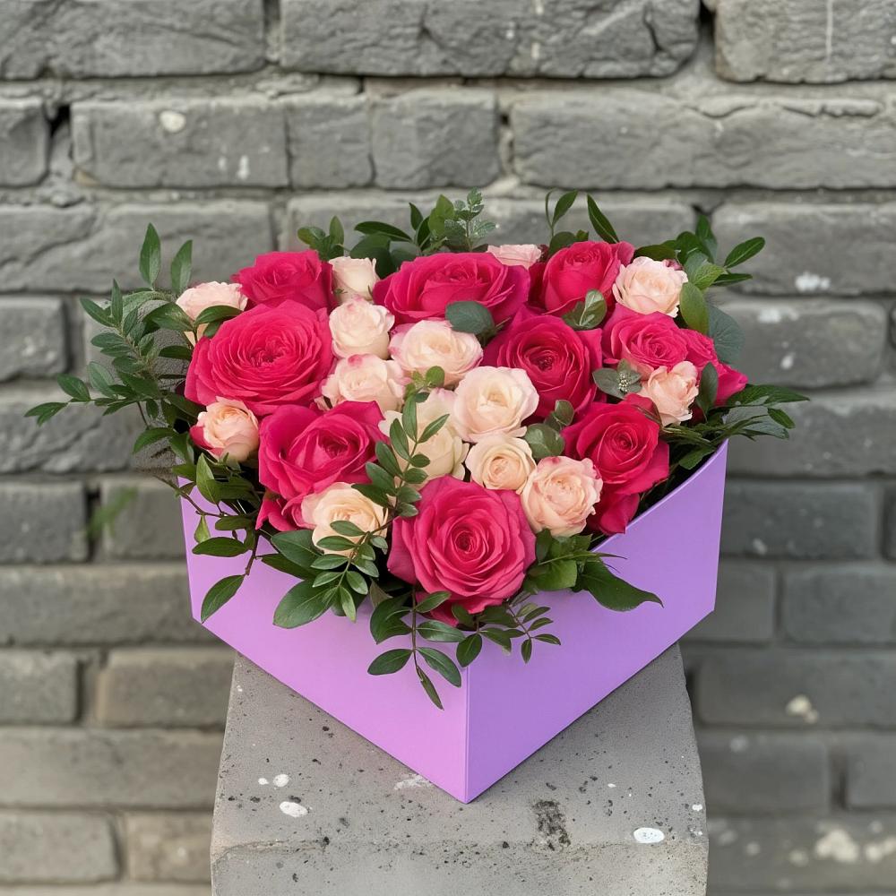 Цветочная композиция из Розы в коробке в Майртупе