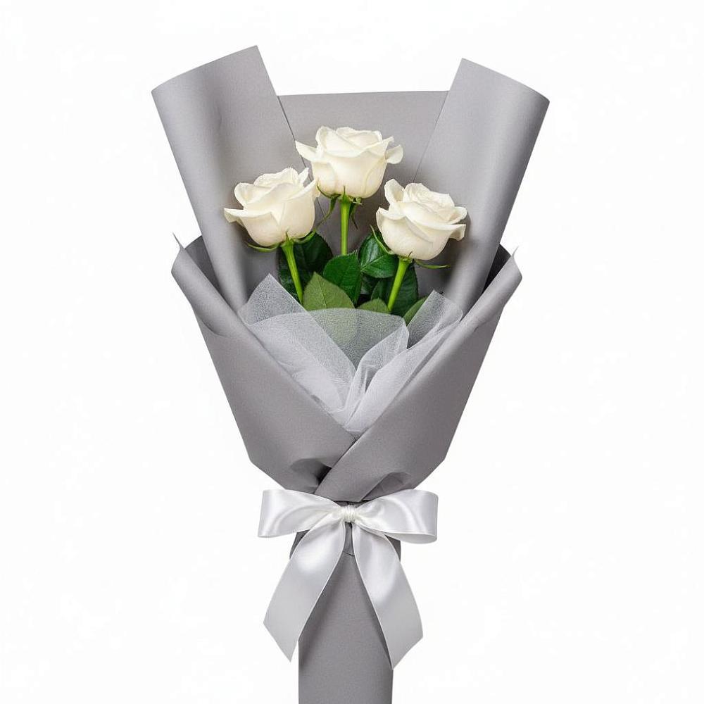 Букет 3 белые розы в Майртупе