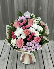 Букет цветов из:  Альстромерии, Гвоздики, Розы и Хризантемы #REPLACE_PRED# Майртупе