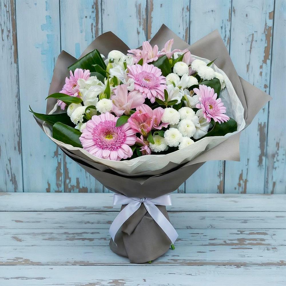 Букет цветов из: Герберы, Альстромерии и Хризантемы в Майртупе