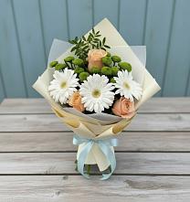Букет цветов из:  Герберы, Розы и Хризантемы #REPLACE_PRED# Майртупе