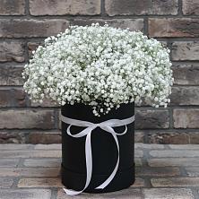 Цветочная композиция из Гипсофила в шляпной коробке в Майртупе