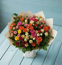 Букет Микс из разноцветных кустовых роз #REPLACE_PRED# Майртупе