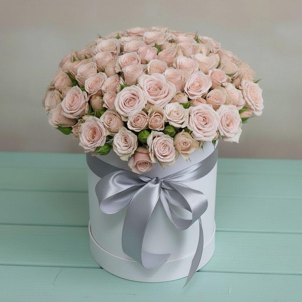 Цветочная композиция из Розы в шляпной коробке в Майртупе